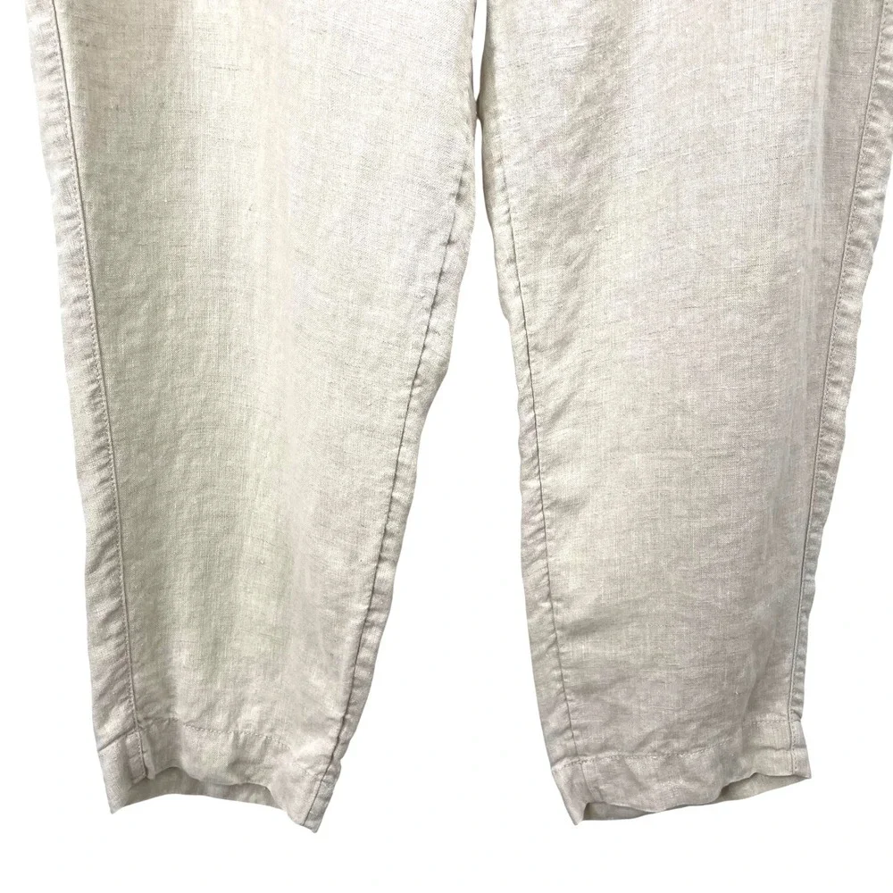 Athleta Voyager 100% Linen PantS Size 16‎ oatmeal neutral
